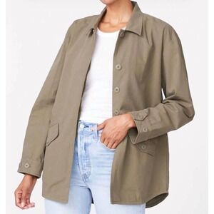 MONROW Green/Brown UTILITY VINTAGE STYLE SHIRT JACKET Ripstop GorpCore Cotton M